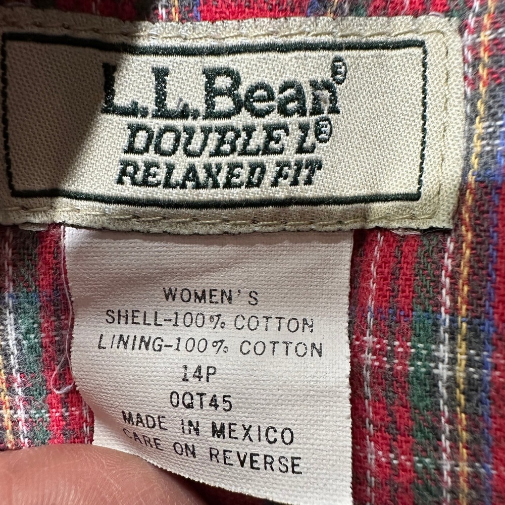 VTG LL Bean‎ Double L Flannel Blanket Lined Jeans Womens 14P Blue Denim Relaxed - Picture 4 of 15